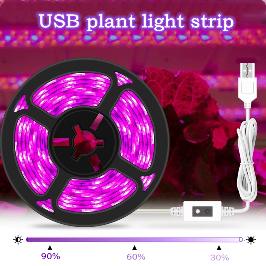 Led Plant Light Strip - With Dimmable Switch 5V USB LED