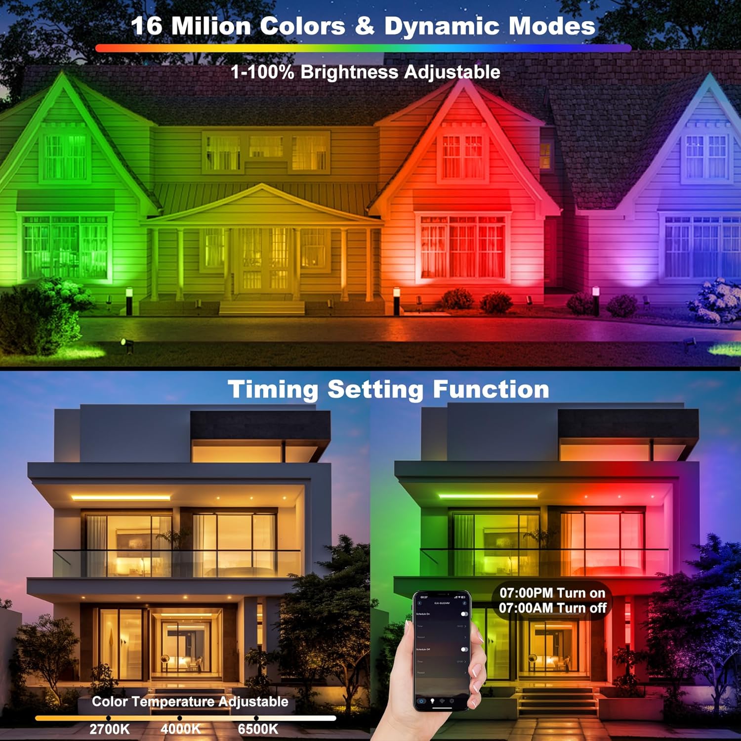 50W RGB LED Floodlight Bar Wit - Smart Garden Lights Uk ulasan dan harga