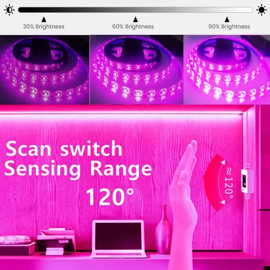 USB Touch Switch Dimmable 5V L - Led Plant Light Strip ulasan dan harga